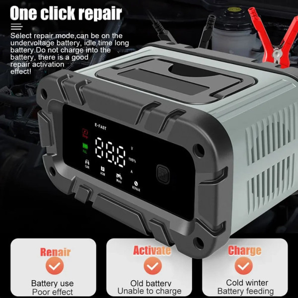 Зарядное устройство TK400 Car Battery 12V 6A с LED-дисплеем