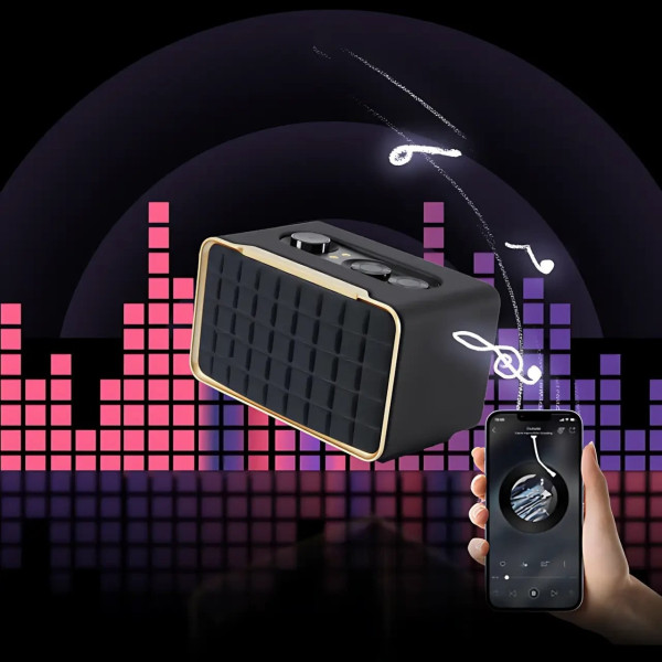 Портативная колонка SPS AU200, ретро-дизайн, 90 Вт, Bluetooth