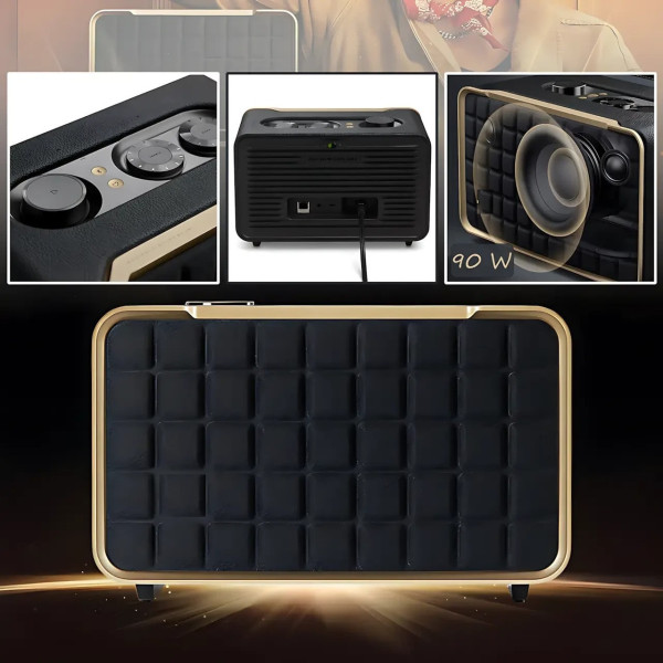 Портативная колонка SPS AU200, ретро-дизайн, 90 Вт, Bluetooth