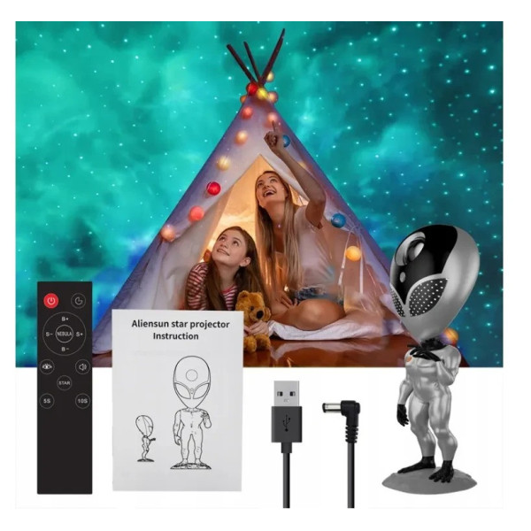 Проектор звездного неба STAR PROJECTOR NIGHT LIGHT ALIENSUN , лампа с многоцветной подсветкой
