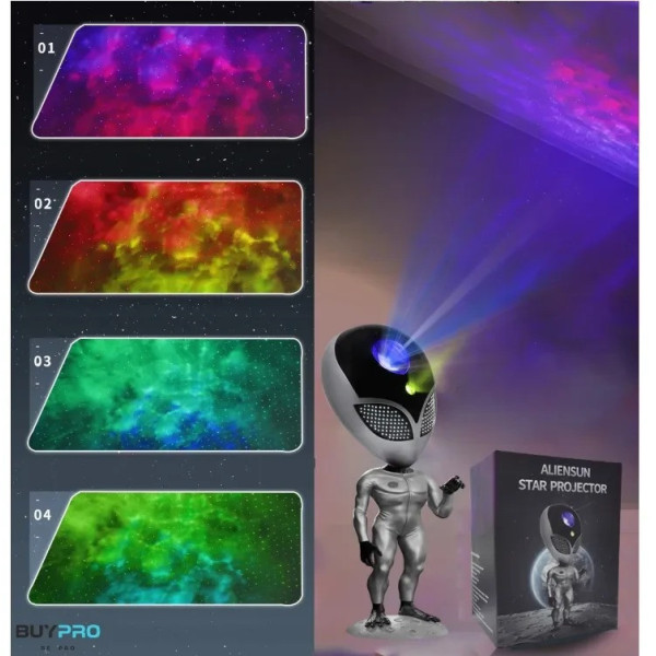 Проектор звездного неба STAR PROJECTOR NIGHT LIGHT ALIENSUN , лампа с многоцветной подсветкой