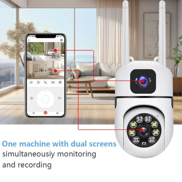 Поворотная уличная камера Dual Lens E10 Wi-Fi, с двумя объективами