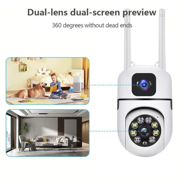 Поворотная уличная камера Dual Lens E10 Wi-Fi, с двумя объективами
