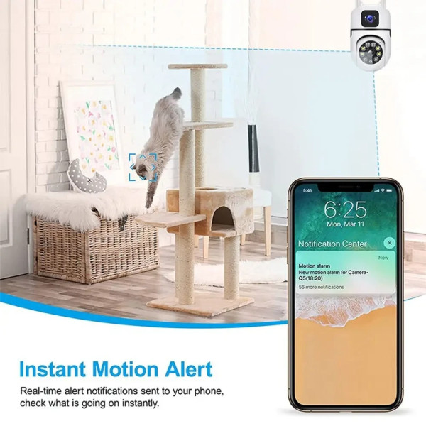 Поворотная уличная камера Dual Lens E10 Wi-Fi, с двумя объективами