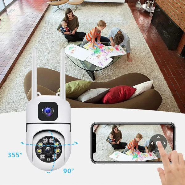 Поворотная уличная камера Dual Lens E10 Wi-Fi, с двумя объективами