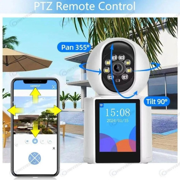 Видеоняня ICSEE V1-20C, настольная камера 3 МП с Wi-Fi подключением