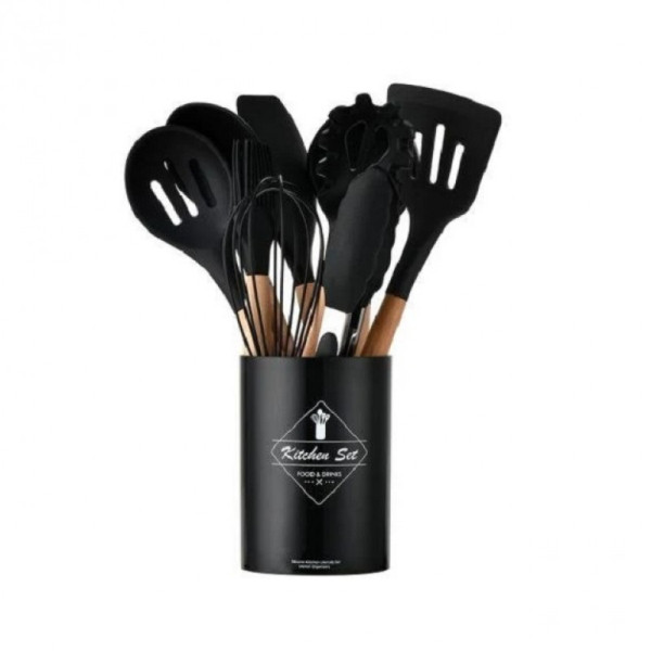 Кухонный набор Kitchen Set из 12 предметов, черный цвет