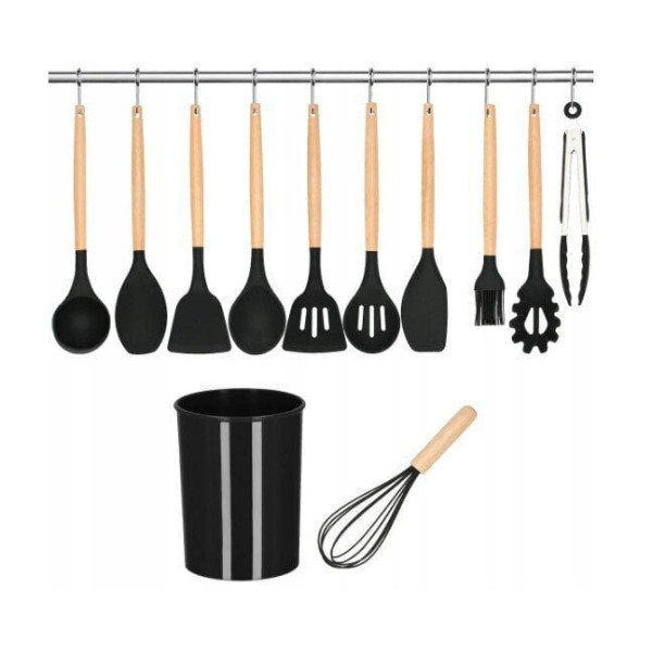 Кухонный набор Kitchen Set из 12 предметов, черный цвет
