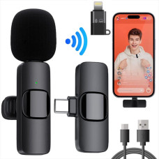 Универсальный беспроводной петличный микрофон для Android и IOS Wireless Microphone K8 TYPE-C Lightning