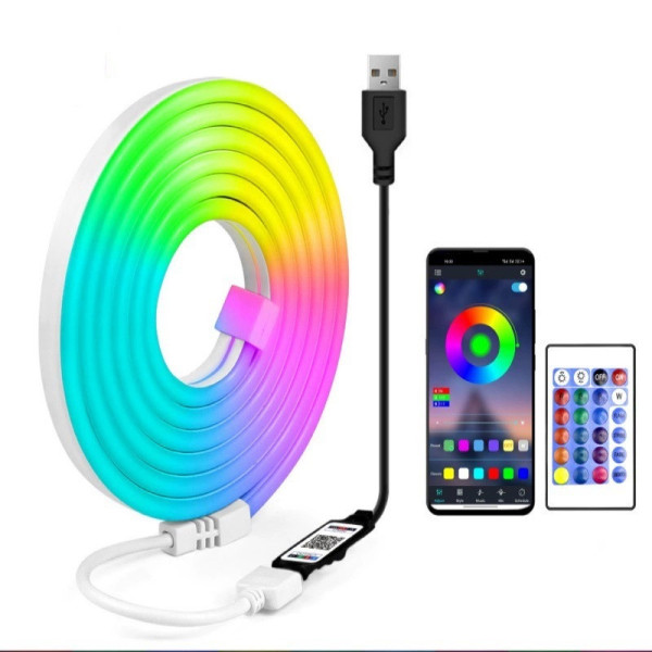 Неоновая LED лента Gosund RTS0046 (5 м, RGB, Wi-Fi, пульт)