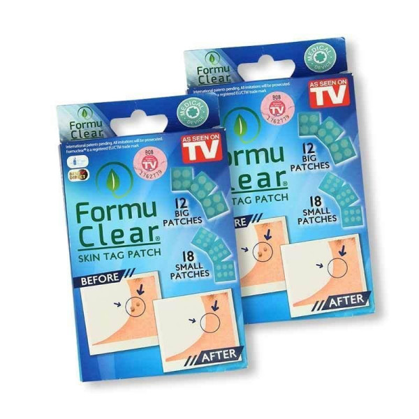 Пластырь от бородавок и папиллом Formu Clear 30 штук (18 маленьких + 12 больших)