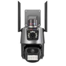 Уличная Wi-Fi камера видеонаблюдения PTZ P11 ICSEE 6MP с двойным объективом, поворотная, ночное видение, IP66