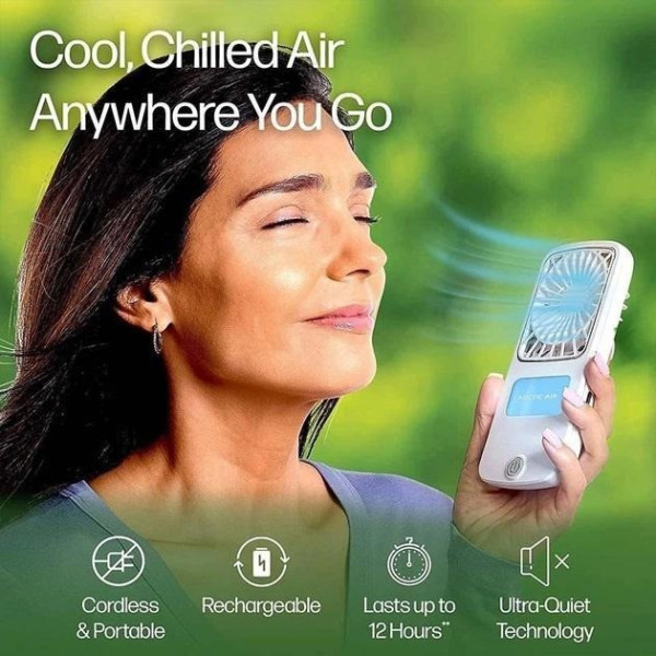 Портативный вентилятор Arctic Air Pocket Chill с охлаждением Hydro-Chill, 3 скорости, RGB подсветка