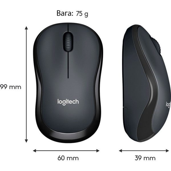 Беспроводная мышка  M220 Silent, бесшумная, оптическая, 1000 DPI, черная