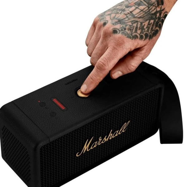 Портативная Bluetooth колонка Marshall Middleton 60 Вт с влагозащитой IP67, до 20 часов работы, черная