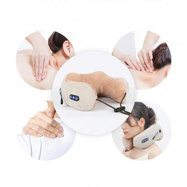 Массажер U-Shaped Massage Pillow 3 в 1 с инфракрасным подогревом для шеи (WM-004)