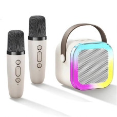 Портативная Bluetooth колонка с караоке и микрофонами Monty K12-2 / Беспроводная акустика с FM-радио, USB