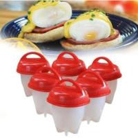 Формы для варки яиц без скорлупы Egg Boiler, 6 штук с лотком / Силиконовая яйцеварка Eggies