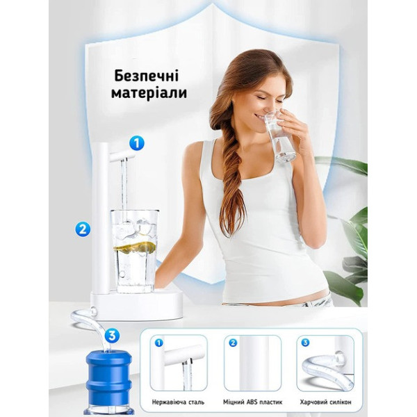 Аккумуляторная помпа для воды X115 Table Water Dispenser Белая