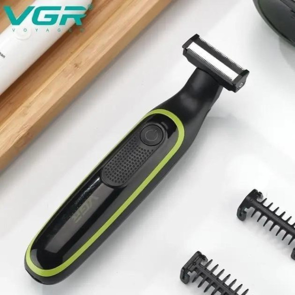 Аккумуляторный триммер VGR V-017 9572 / водонепроницаемый корпус, острые ножи, компактный дизайн черный