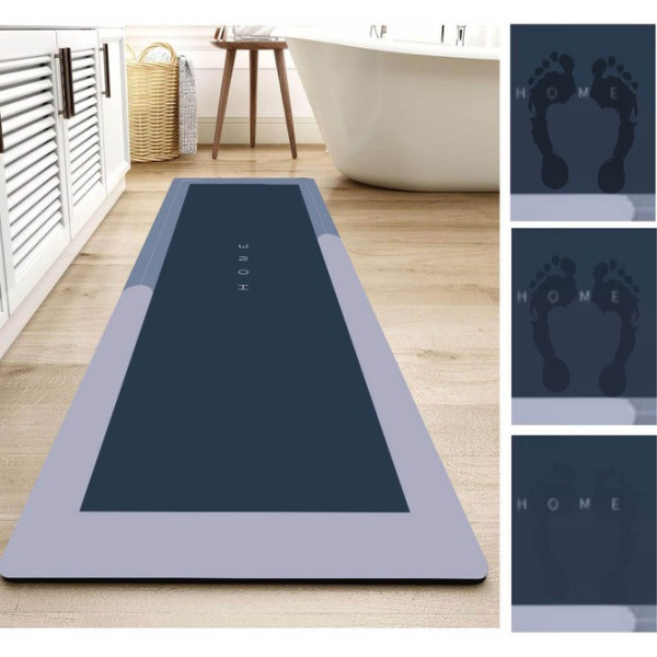 Диатомитовый коврик для ванной Aquarius Home 40×120 см графит суперпоглощающий нескользящий быстро сохнет