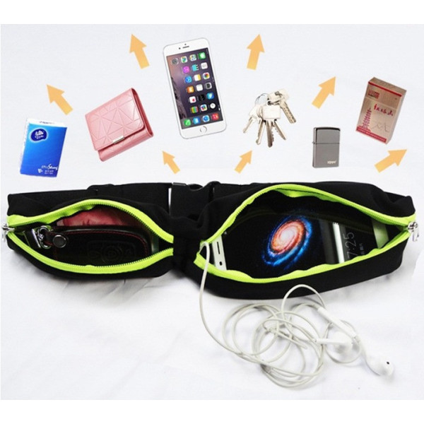 Спортивная поясная сумка Go Runner's Pocket Belt для бега, йоги, фитнеса, с регулируемым ремнём и карманами