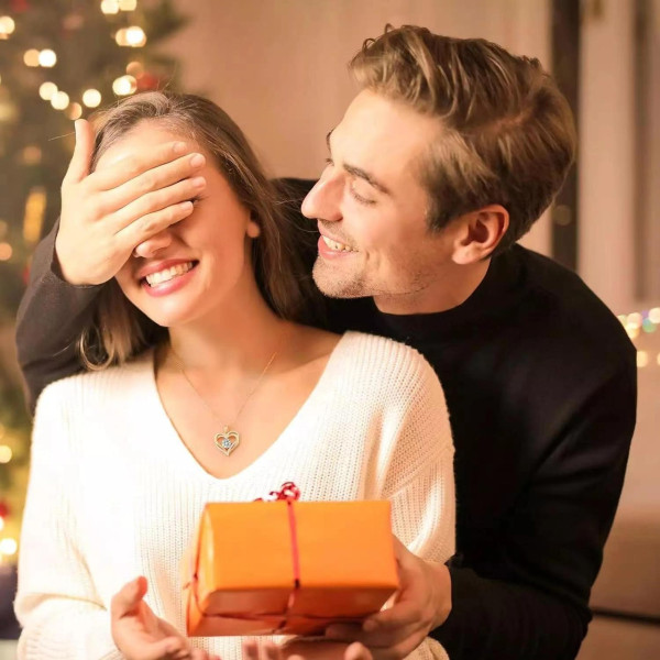 Ожерелье с кулоном Heart Love в форме сердца, цирконий, голубой камень, цепочка 45 см, золотой цвет