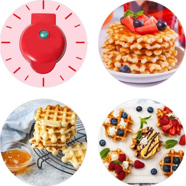 Мини вафельница в форме сердца Waffle Maker, электрическая, с антипригарным покрытием, 350 Вт, для вафель