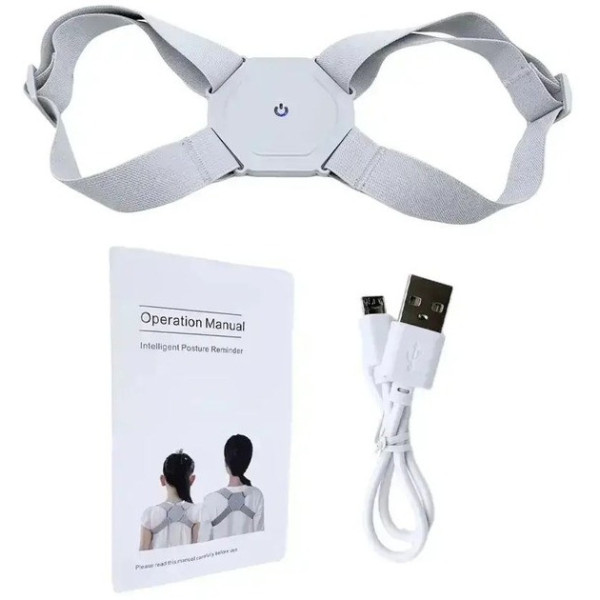 Умный корректор осанки с вибрацией и магнитным массажером, USB зарядка, компактный, регулируемый, для спины