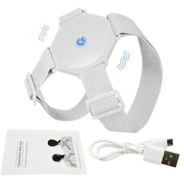 Умный корректор осанки с вибрацией и магнитным массажером, USB зарядка, компактный, регулируемый, для спины