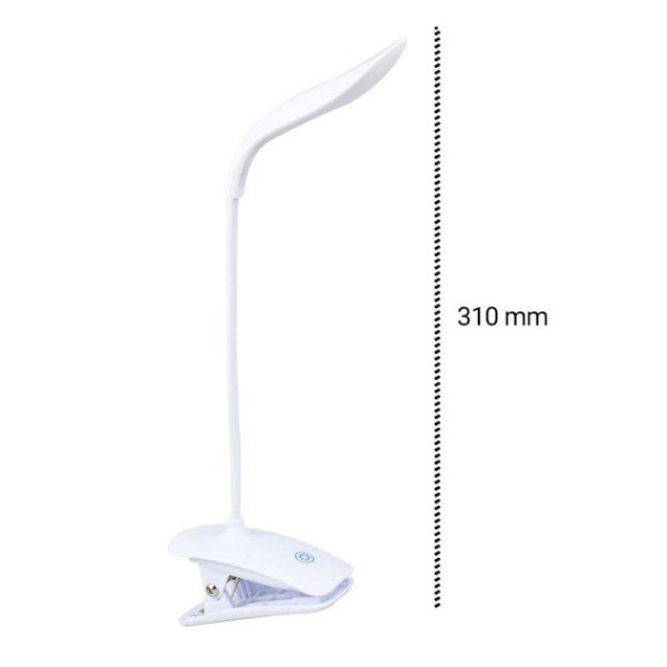 Настольная LED лампа SST-812 с аккумулятором и прищепкой, сенсорное управление, 14 LED, 3 режима
