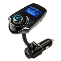 FM трансмиттер T10 Bluetooth с экраном 1.44 дюйма и зарядным устройством US / Автомобильный FM модулятор