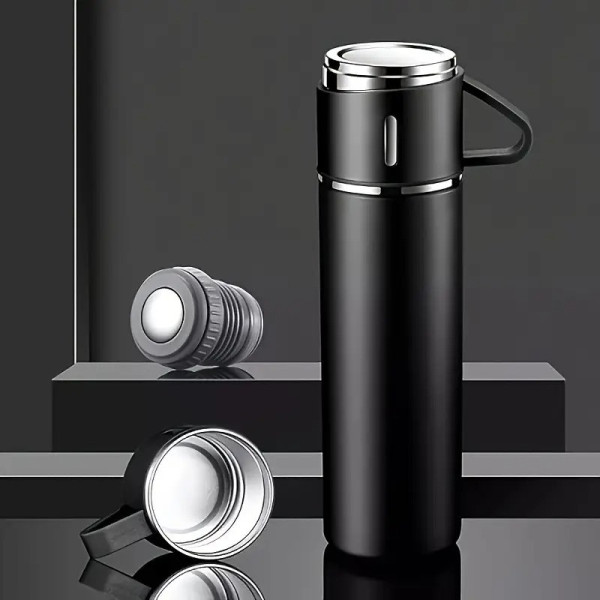 Подарочный набор термос 0.5 л и 3 кружки в коробке / Термос Vacuum Flask Set из нержавеющей стали