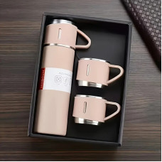 Подарочный набор термос 0.5 л и 3 кружки в коробке / Термос Vacuum Flask Set из нержавеющей стали