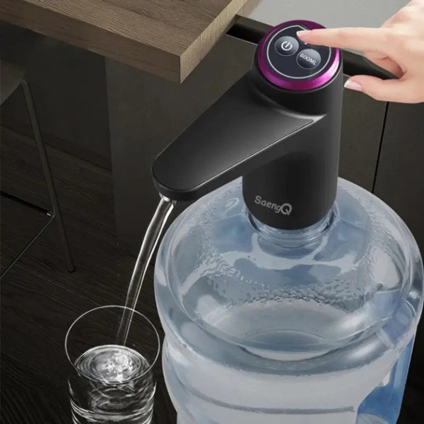 Автоматическая помпа для воды Electric Water Pump на аккумуляторе / Диспенсер с кнопкой и подсветкой