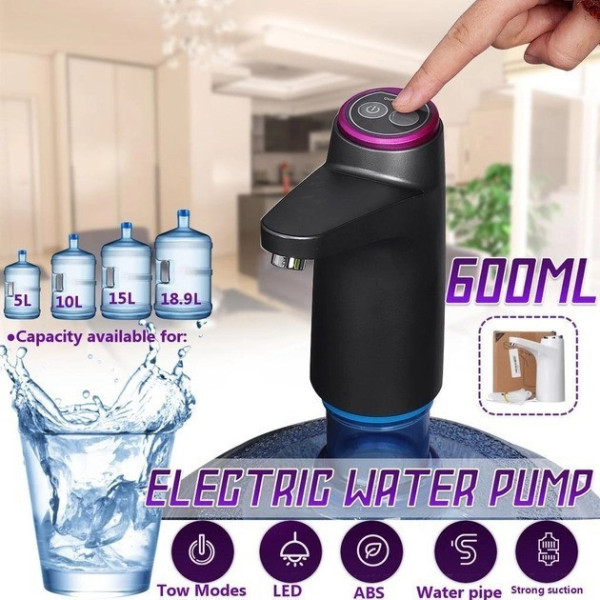 Автоматическая помпа для воды Electric Water Pump на аккумуляторе / Диспенсер с кнопкой и подсветкой