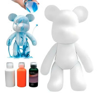 Набор для творчества DIY Creative Fluid Bear Флюидный медвежонок 23 см с красками ,игрушка для раскрашивания