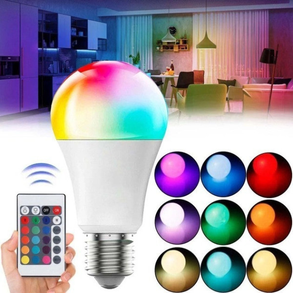Светодиодная лампа Anslut Standard Bulb LED RGB MAG-719 с дистанционным управлением, цоколь E27