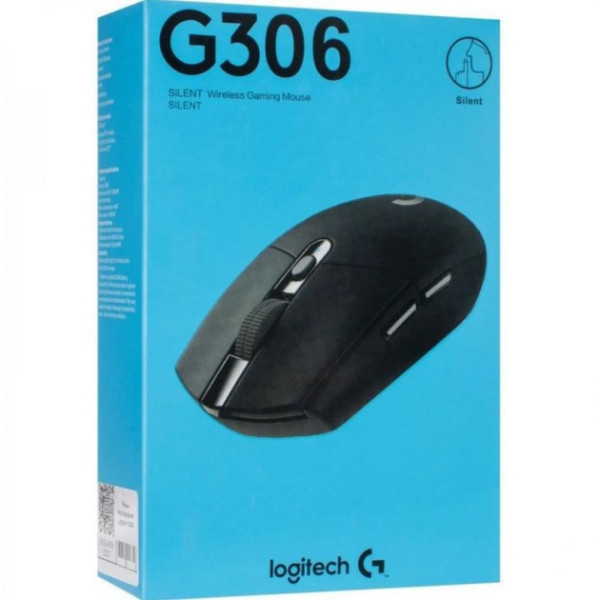 Беспроводная бесшумная мышь Wireless G306 Silence, 12000 DPI, 6 кнопок, USB адаптер, черная