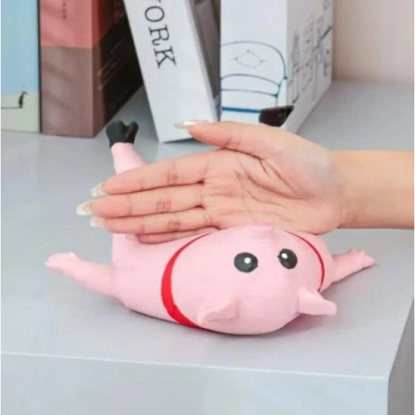 Игрушка сквиш антистресс Свинка Pink Pig 20 см / Резиновая игрушка для детей и взрослых