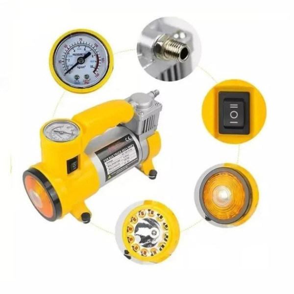 Автомобильный компрессор Air Compressor 12V/220V с цифровым манометром и питанием от прикуривателя
