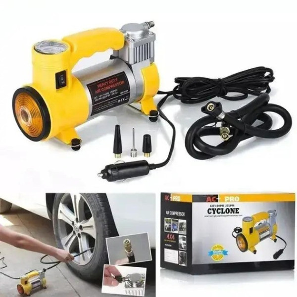 Автомобильный компрессор Air Compressor 12V/220V с цифровым манометром и питанием от прикуривателя
