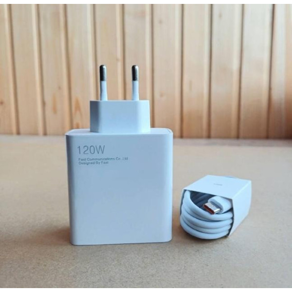 Сетевое зарядное устройство 120W с USB Type-A, быстрая зарядка QC 3.0, кабель в комплекте