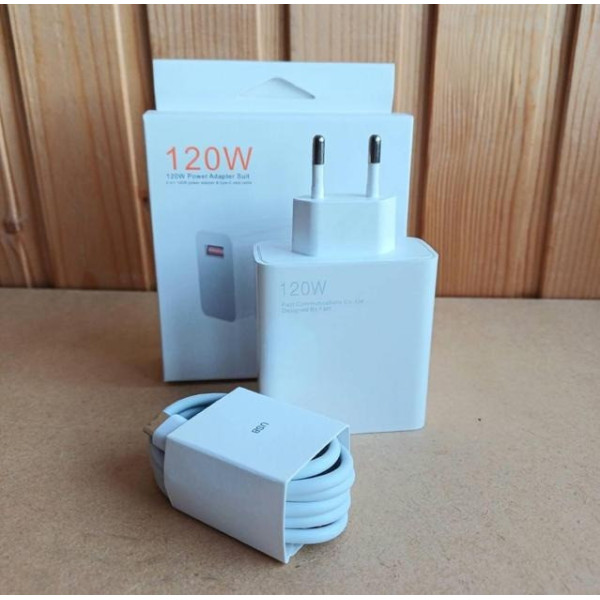 Сетевое зарядное устройство 120W с USB Type-A, быстрая зарядка QC 3.0, кабель в комплекте