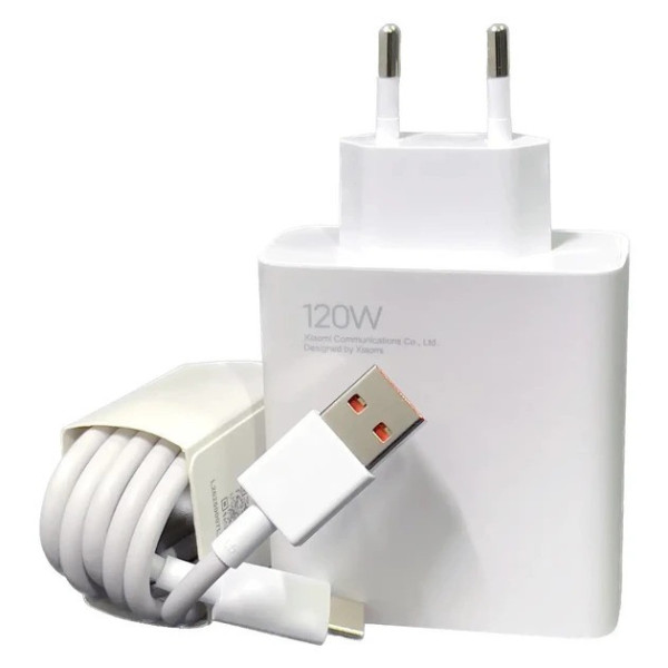 Сетевое зарядное устройство 120W с USB Type-A, быстрая зарядка QC 3.0, кабель в комплекте
