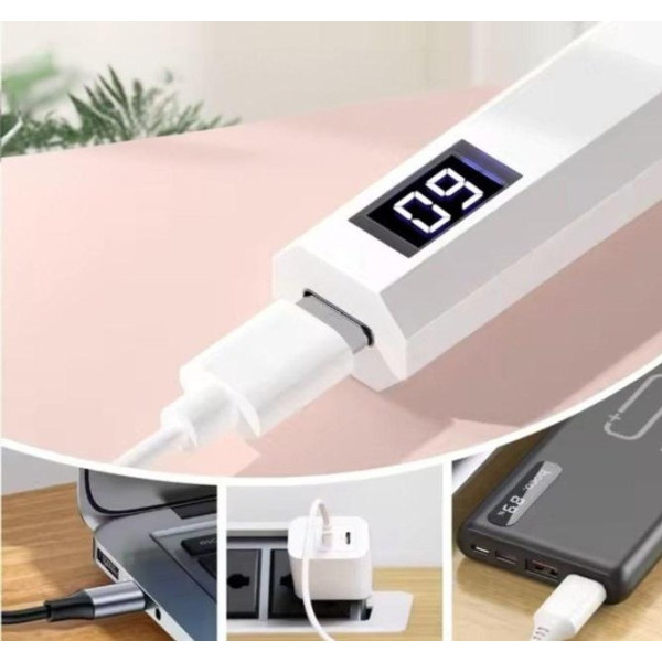 УФ светодиодная лампа-фонарик для сушки ногтей USB, аккумуляторная, 3W с таймером и дисплеем