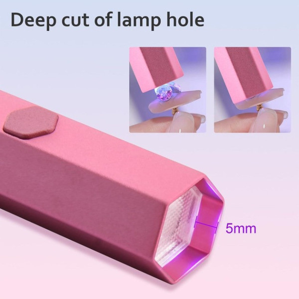 УФ светодиодная лампа-фонарик для сушки ногтей USB, аккумуляторная, 3W с таймером и дисплеем