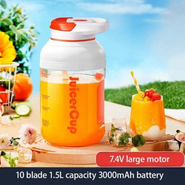 Портативный блендер Sunroz Juicer Cup 1500 мл AND362, беспроводной для смузи, зарядка от USB