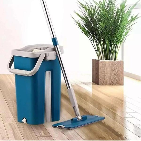 Комплект для уборки швабра лентяйка MOP 502 с автоматическим отжимом и со складной ручкой и ведро 8 л