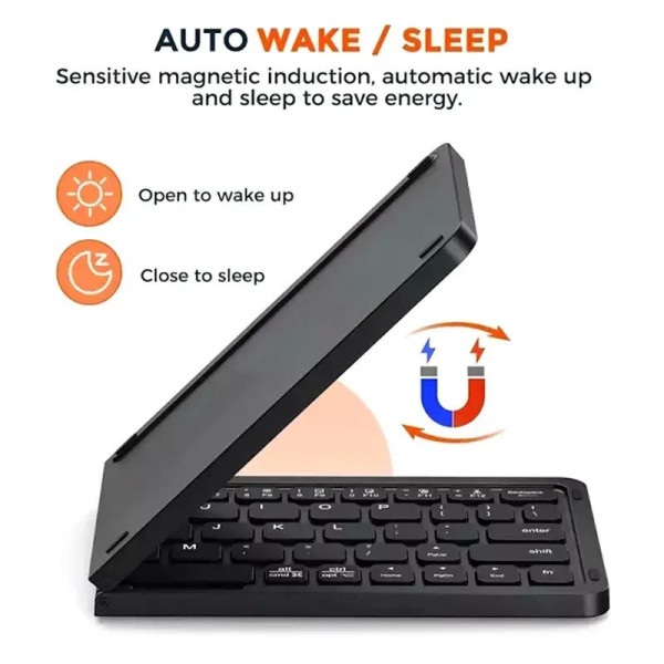 Клавиатура беспроводная B023, раскладная, 67 клавиш, (Eng / Pyc), 2.4G, 280x92mm, Black, Box